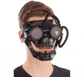 Steampunk Black Mask with tubes