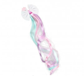 Fio com laço glitter azul e lilás