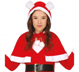 Meia Capa de Natal com Orelhas de Urso Infantil