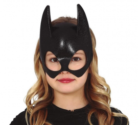 Meia máscara de morcego preto infatil de PVC