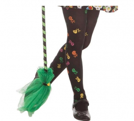 Meias de caveira de bruxa para meninas