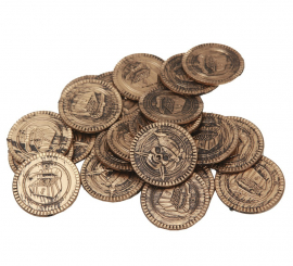 Moedas de imitação de ouro pirata ou ladrão