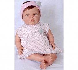 Boneca renascida Marta com vestido rosa de 45 cm