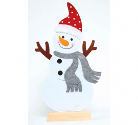 Wooden Tabletop Snowman 67 cm
