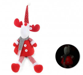 Sitting Reindeer Doll with light 47X17 cm