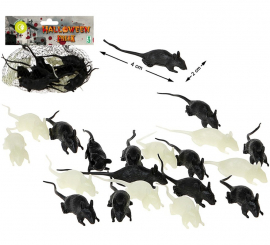 Pack of 12 Fluorescent and Black Mice