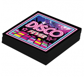 Pacote de 12 guardanapos Disco Fever de 33x33 cm