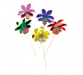 Pacote de 144 Frutos de Palmeiras Tropicais com espiga de 15 cm