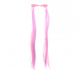 Pacote de 2 clipes com tufos rosa