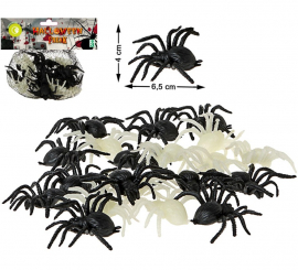 Pack of 20 Fluorescent and Black Spiders