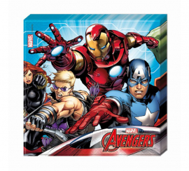 Pack de 20 Guardanapos de Papel Os Vingadores 33x33 cm