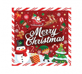 Pack of 20 Merry Christmas napkins measuring 33x33 cm