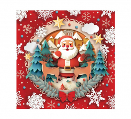 Pack of 20 Santa Claus napkins measuring 33x33 cm