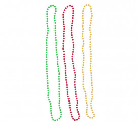 Pacote de 3 colares de contas neon de 40 cm em cores sortidas