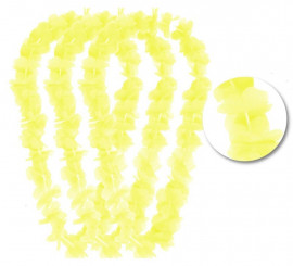 Pacote de 3 pequenos colares havaianos amarelos de 99 cm