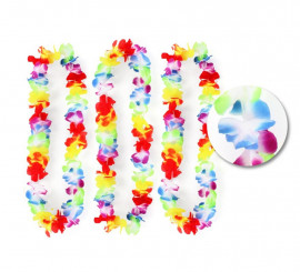 Pacote de 3 pequenos colares havaianos multicoloridos
