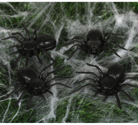 Pack of 4 Spiders 10 cm