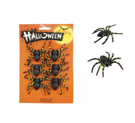 Pack of 6 Yellow Line Spiders