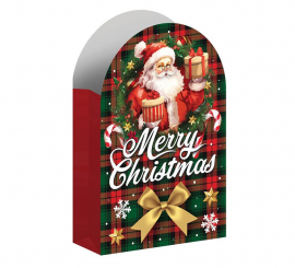Pack of 6 Santa Claus paper candy bags measuring 16.5 x 11 cm
