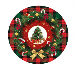 Pack of 6 Christmas Tree Plates 23 cm