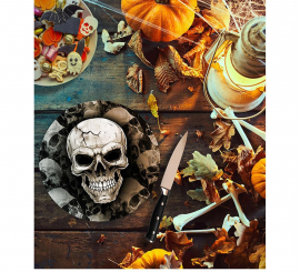 Pack of 6 Fearsome Skull Plates of 23 cm