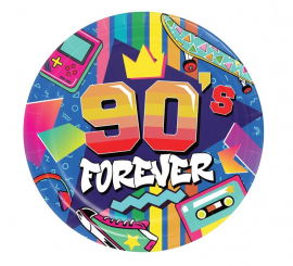 Pacote de 6 pratos dos anos 90 de 23 cm