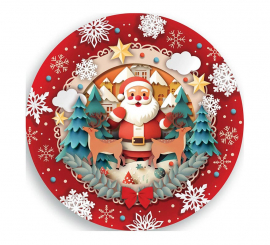 Pack of 6 Christmas plates measuring 23 cm