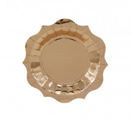 Pack of 6 pink gold Princess plates of 23x23 cm