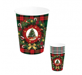 Pack of 6 Christmas Tree Glasses 240 ml