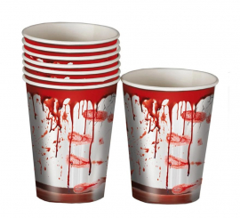 Pack of 6 Glasses with Blood 10 cm