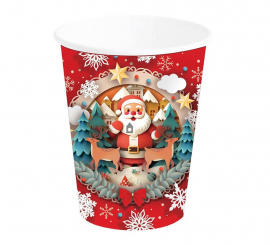 Pack of 6 Santa Claus glasses of 240 ml