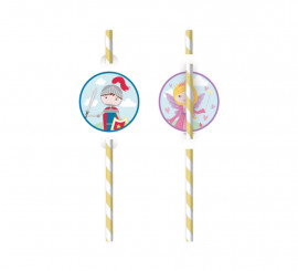 Pacote de 8 canudos de papelão de princesa e cavaleiro medievais