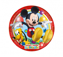 Pack de 8 placas de cartão do Mickey Mouse 23 cm