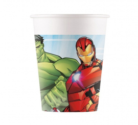 Pacote de 8 copos de papel dos Vingadores 200 ml