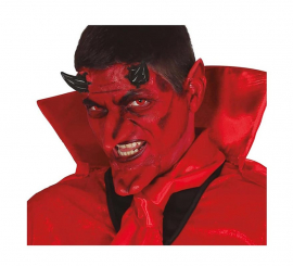 Pacote de chifres do diabo, queixo e nariz em látex