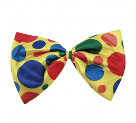 Gravata-borboleta palhaço gigante com bolinhas 35 cm