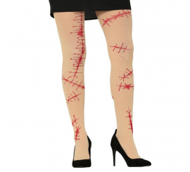 Meias cor-de-rosa com cicatrizes