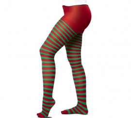 Meia-calça Elfo Listrado Adulto