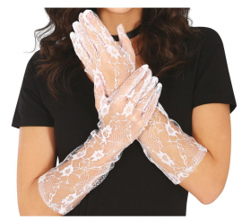 Par de luvas brancas de céu aberto 36 cm.