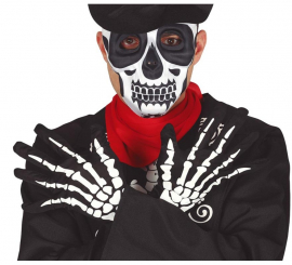 Par de luvas esqueleto para o Halloween