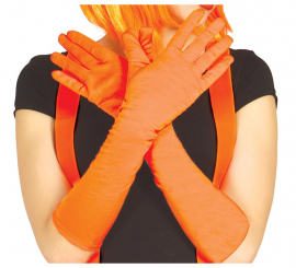 Par de luvas laranja neon de 45 cm