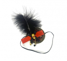 Golden Pirate patch with black feather