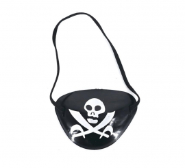Black pirate patch with dark skull