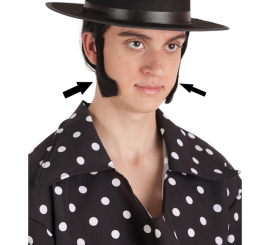 Long black sideburns