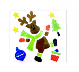 Christmas Reindeer Gel Sticker 20X20 cm
