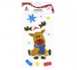 Adesivo de gel de Natal Rena Sentada 15X25 cm