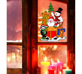 Santa Claus Family Window Sticker 40 cm
