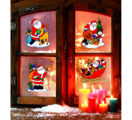 Santa Claus Christmas Window Sticker Assorted in 12 Models of 30 cm
