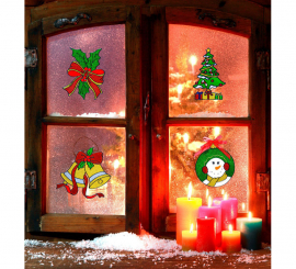 Christmas Window Sticker Assorted in 4 Models of 18 cm
