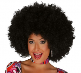 Peruca afro preta extra grande